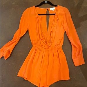 Orange low cut romper